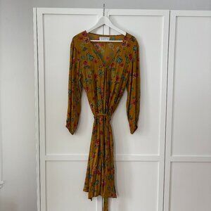 Faithfull the brand x Anthropology midi wrap dress (size 8) like new